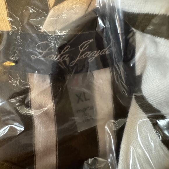 Laila Jayde Mitered Striped Racerback Mini Dress Olive Natural NWT Size Large - Picture 6 of 7